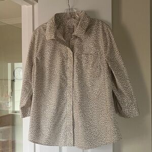 Chico's Beige and Cream Leopard-Print Blouse
